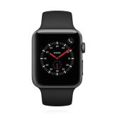 Apple WATCH Series 3 GPS 42mm spacegraues Aluminiumgehäuse mit schwarzem Sportarmband 