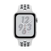 Apple WATCH Nike Series 4 44mm GPS Aluminiumgehäuse Silber Sportarmband Pure Platinum Schwarz