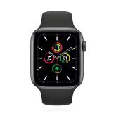 Apple WATCH SE 44mm GPS Aluminiumgehäuse Space Grau Sportarmband Schwarz