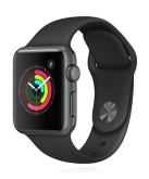 Apple WATCH Series 1 38mm spacegraues Aluminiumgehäuse schwarzes Sportarmband