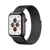 Apple WATCH Series 5 44mm GPS+Cellular Edelstahlgehäuse Schwarz Milanaisearmband Schwarz