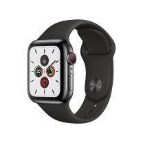 Apple WATCH Series 5 40mm GPS+Cellular Edelstahlgehäuse Schwarz Sportarmband Schwarz